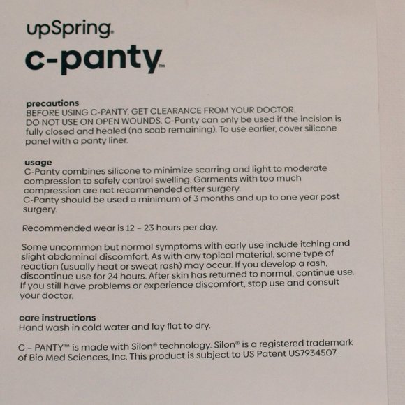 Up Spring C-Panty Post C-Section-Care Size S/M 2-8 - Picture 4 of 14